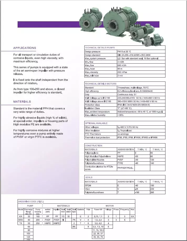 HD-KR - max. 500 m3/h - ARBO Centrifugal Pumps. Brochure